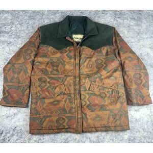 Vintage Camelot Aztec Southwestern Print Women's XL Western Wear Full Zip Jacket